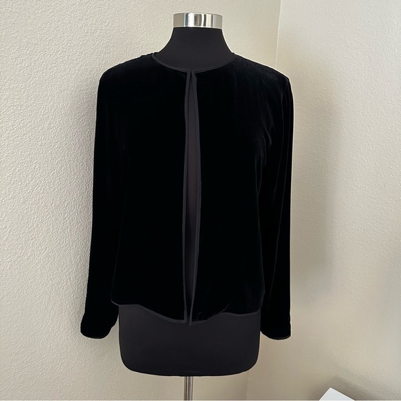 Eileen Fisher Black Silk Velvet Elegant Cocktail Formal Jacket Blazer Size S - Picture 1 of 10